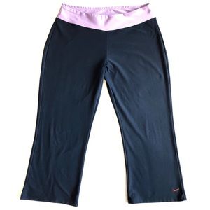 Nike Black & Purple Athletic Fit Dry Pants